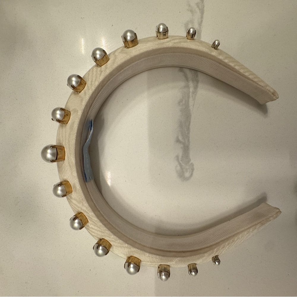 Hill House Jeweled Halo Headband - Cream